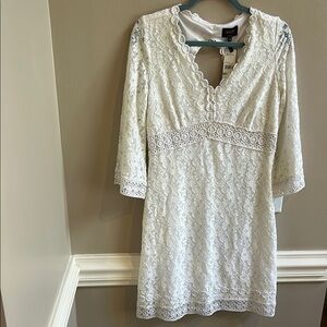 Laundry By Shelli Segal Optic White Lace Dress NWT Size 8